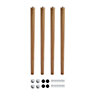 Solid Wooden Furniture Legs Natural Color Round Table Legs,4 Pcs,H690mm
