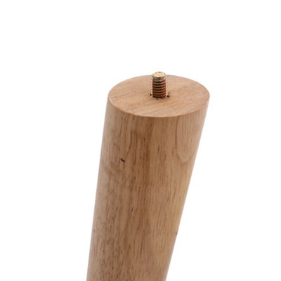 Solid Wooden Furniture Legs, Tilt 10 Degrees Natural Round Table Legs,4 Pcs,H250mm