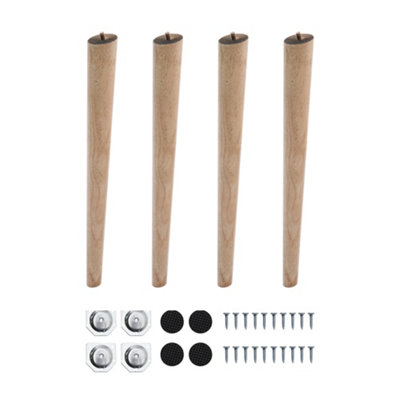 Solid Wooden Furniture Legs,Tilt 10 Degrees Natural Round Table Legs,4 Pcs,H350mm Price Comparisons | Compare The Build