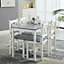 Solid Wooden Kitchen Dining Table and 4 Chairs Set Grey by MCC