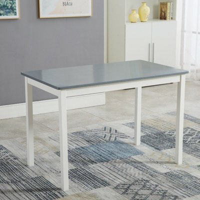Solid Wooden Kitchen Dining Table and 4 Chairs Set Grey by MCC | DIY at B&Q