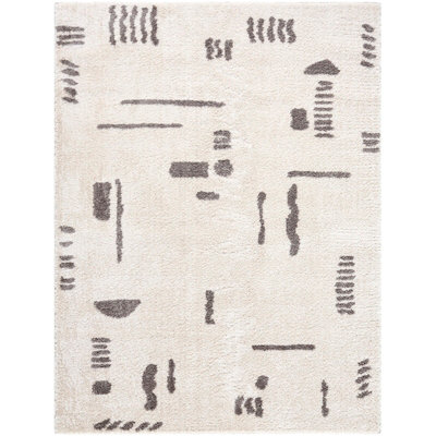 SOLINE Machine Washable Modern Shaggy Charcoal Area Rug 200 x 275 cm