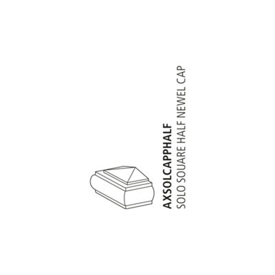 Solo Newel Post Cap White and Chrome for 90mm Half Newel Posts
