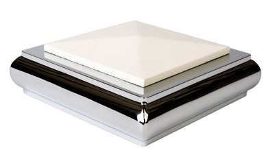Solo Newel Post Cap White and Chrome for 90mm x 90mm Newel Posts
