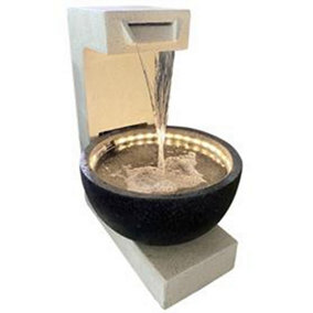 Solo Pour Contemporary Water Feature - Mains Powered - Resin - L44 x W51 x H67 cm