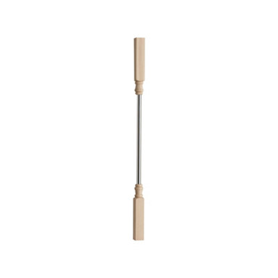 Solo Stair Spindle Oak and Chrome Box of 20 (H) 895mm x (W) 41mm x (T) 41mm
