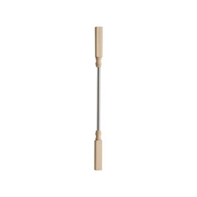 Solo Stair Spindle Oak and Chrome Box of 20 (H) 895mm x (W) 41mm x (T) 41mm
