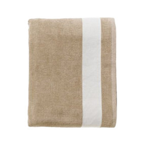 SOLS Lagoon Cotton Beach Towel Beige/White (One Size)