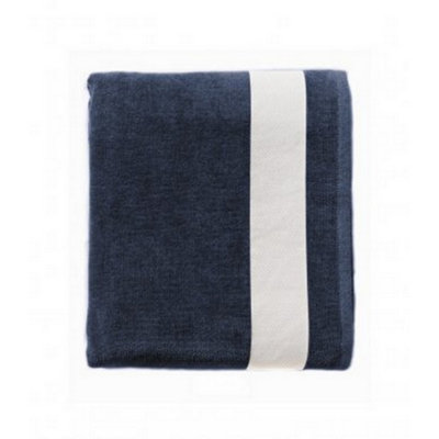 SOLS Lagoon Cotton Beach Towel French Navy/White (One Size) Price Comparisons | Compare The Build