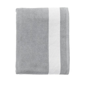 SOLS Lagoon Cotton Beach Towel Pure Grey/White (One Size)