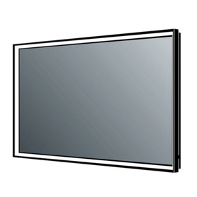 Solstice Black LED Illuminated Backlit Bathroom Mirror, (H)700mm (W)1000mm