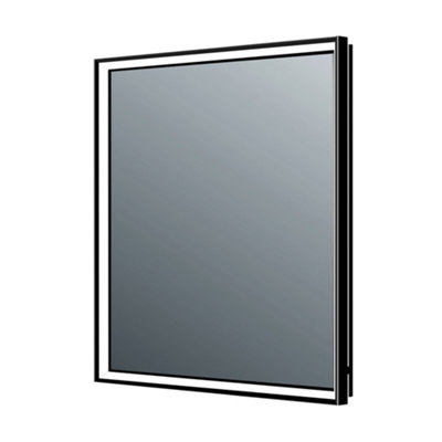 Solstice Black LED Illuminated Backlit Bathroom Mirror, (H)800mm (W)600mm