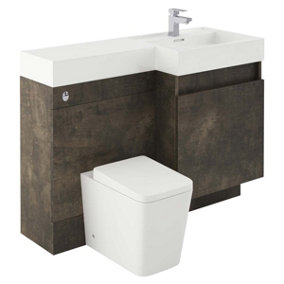 Solstice Metallic Right Hand Bathroom Vanity Basin & WC Unit Combination (W)1200mm (H)890mm