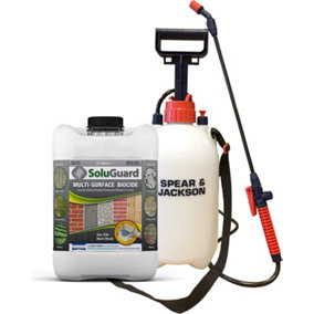 Soluguard Multi Surface Biocide ( 1 x 5L & Sprayer ) Kit -High Strength, Ready For Use Against Fungi, Mould, Moss and Algae