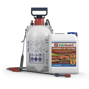 Soluguard Woodworm and Rot Treatment - 1x5L & Sprayer - Ready for Use & Spear & Jackson Sprayer