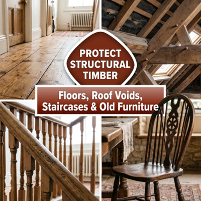 Soluguard Woodworm & Rot Treatment (5 Litre Clear) - Ready to Use ...