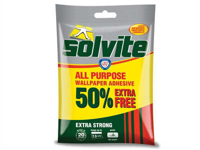 Solvite 1082578 All Purpose Wallpaper Paste Sachet 5 Roll + 50% Free ...