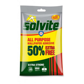 Solvite - All Purpose Wallpaper Adhesive - 3 Roll + 50% Free