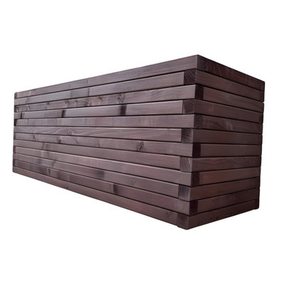 Somerset Wooden Garden Planter Trough Plant Pot Box - Dark Oak
