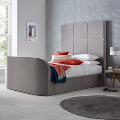 Somerton Grey Upholstered Ottoman TV King Size Bed Frame Only