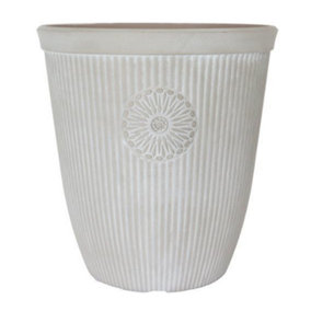 Somerville 16" Tall Pebble White Planter Container For Garden Flowers