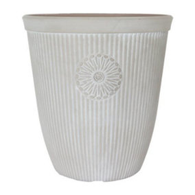 Somerville Tall Pebble White Planter Container For Garden Flowers