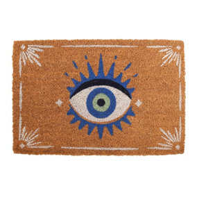 Something Different All Seeing Eye Door Mat Natural/Blue (One Size)