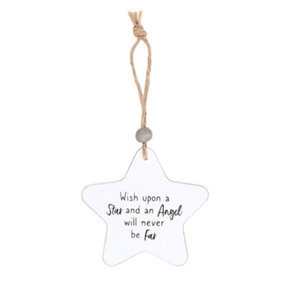 Something Different An Angel Will Never Be Far Hanging Sentiment Sign White/Black (One Size)