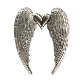 Something Different Angel Wings with Heart Decoration Silver (46cm x 37cm)