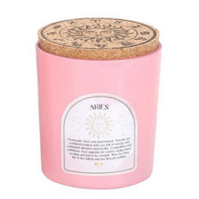 Something Different Aries Cedarwood Rose Quartz Scented Candle Pink/Brown (One Size)