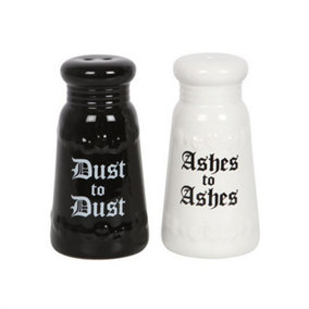 Something Different Ashes To Ashes Salt and Pepper Shakers Set (Pack of 2) Black/White (One Size)