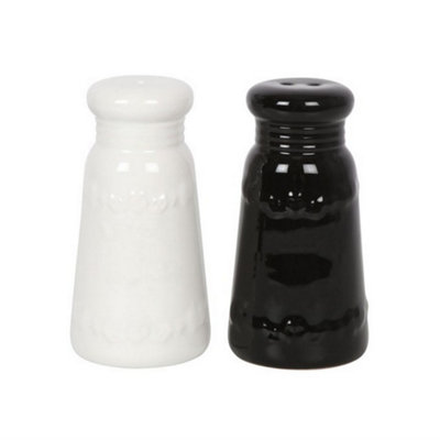 Something Different Ashes To Ashes Salt and Pepper Shakers Set (Pack of 2) Black/White (One Size)