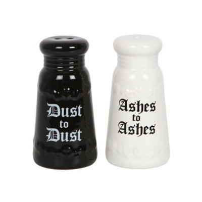 Something Different Ashes To Ashes Salt And per Shakers Set (Pack Of 2) Black/White (One Size)