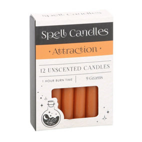 Something Different Attraction Spell Candles (Pack of 12) Orange (One Size)