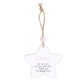 Something Different Aunties Star Hanging Sentiment Sign White/Blue/Black (One Size)