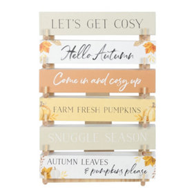 Something Different Autumn Block Door Sign Set (Pack of 36) Multicoloured (One Size)