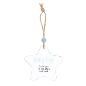 Something Different Baby Boy Star Hanging Sentiment Sign White (One Size)