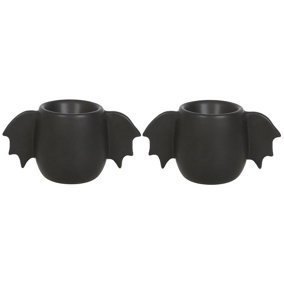 Something Different Bat Egg Cup Set (Pack of 2) Black (One Size)