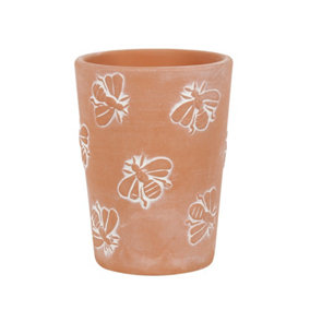 Something Different Bee Terracotta Plant Pot Light Brown (One Size)