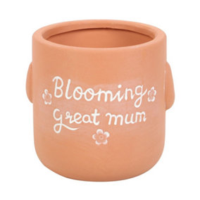 Something Different Blooming Great Mum Sitting Plant Pot Terracotta (One Size)