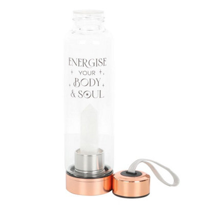 Something Different Body And Soul Quartz Water Bottle Clear/Copper (One Size)