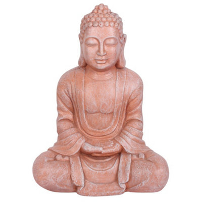 Something Different Buddha Terracotta Effect Garden Statue Terracotta (One Size)