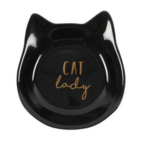 Something Different Cat Lady Jewellery Dish Black (One Size)