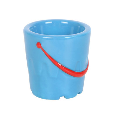 Something Different Ceramic Bucket Egg Cup Set (Pack of 2) Blue/Red (One Size)