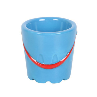 Something Different Ceramic Bucket Egg Cup Set (Pack of 2) Blue/Red (One Size)