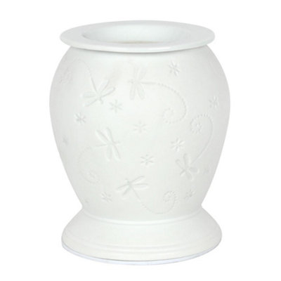 Something Different Ceramic Dragonfly Electric Oil Burner (UK Plug) White (One Size)