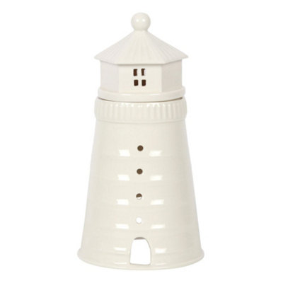 Something Different Ceramic Lighthouse Oil Burner White (18cm x 9.4cm x ...