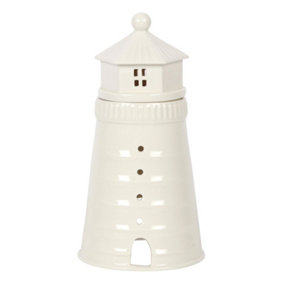 Something Different Ceramic Lighthouse Oil Burner White (18cm x 9.4cm x 9.4cm)