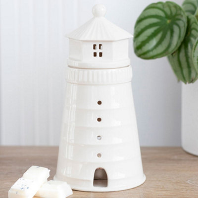 Something Different Ceramic Lighthouse Oil Burner White (18cm x 9.4cm x 9.4cm)