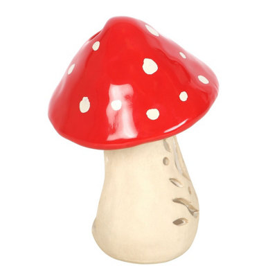 Something Different Ceramic Mushroom Tea Light Holder Red/White (One Size)